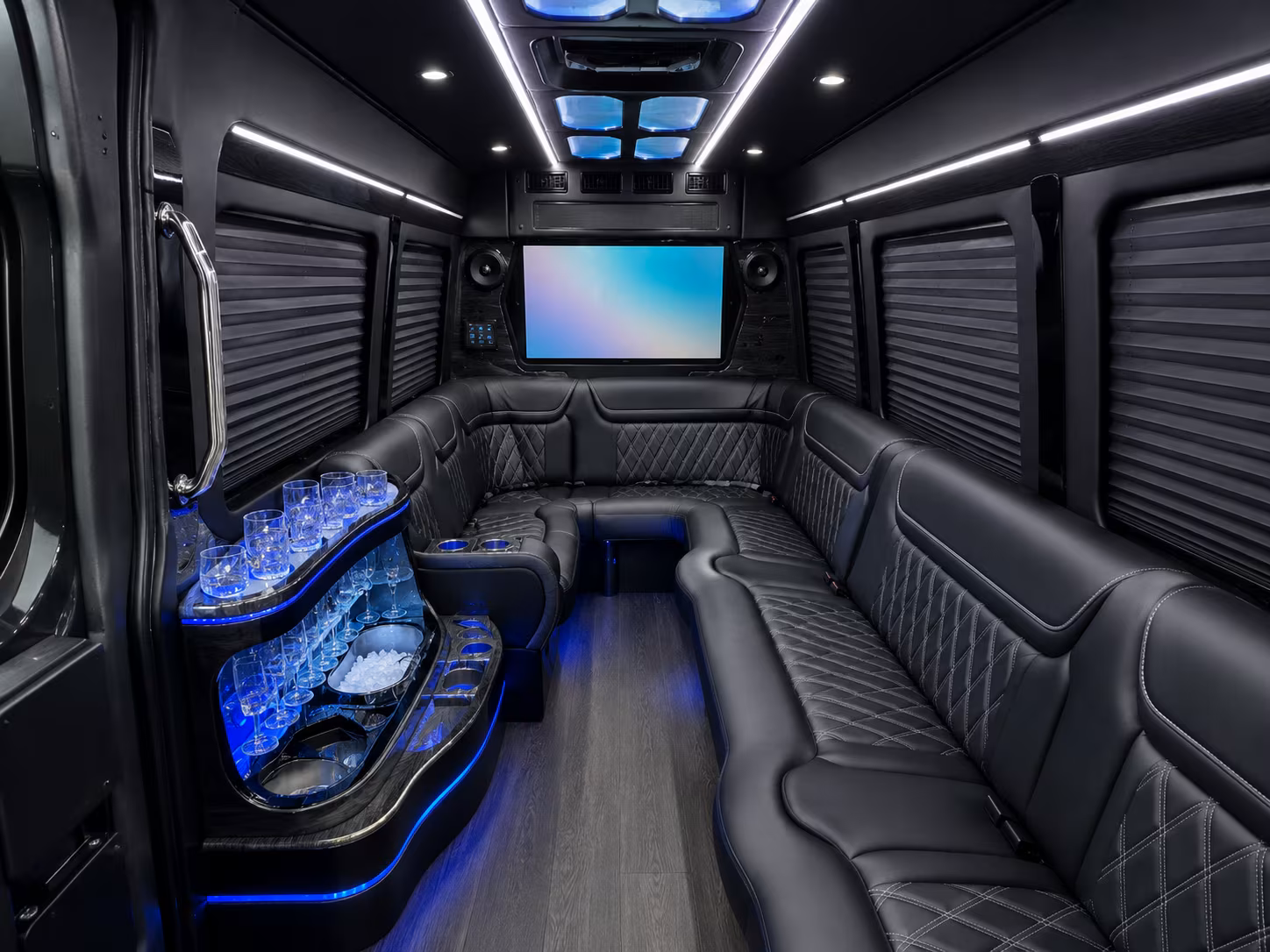 st george 30 passenger party bus interior