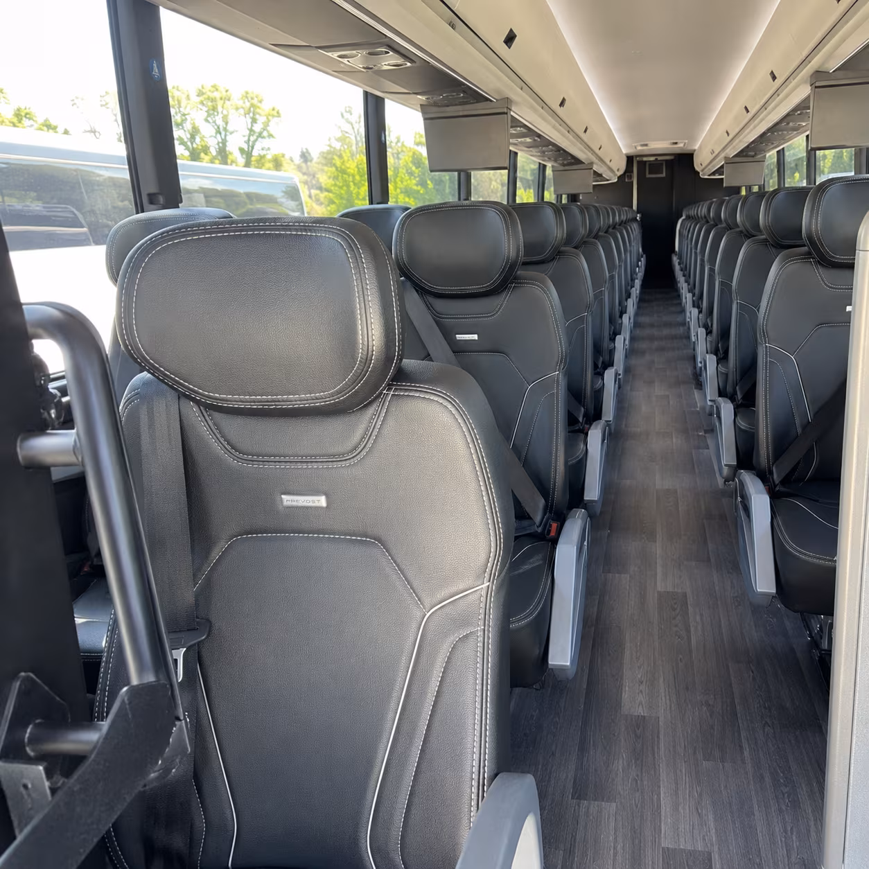 st george 56 passenger charter bus inside